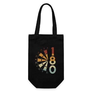 Dart Geschenk Dartboard Dartspieler Bullseye - Geschenkbeutel für Flaschen - Schwarz - Vorne