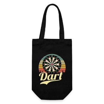 Dart Geschenk Dartboard Dartspieler Bullseye - Geschenkbeutel für Flaschen - Schwarz - Vorne