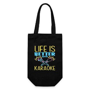 Life is better with karaoke - Gift Bag for Bottles - black - Front