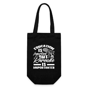 Education is important, but karaoke is more important - Gift Bag for Bottles - black - Front
