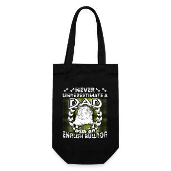 Never Underestimate A Dad With An English Bulldog - Gift Bag for Bottles - black - Front