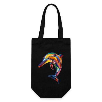 Delphin - Geschenkbeutel für Flaschen - Schwarz - Vorne