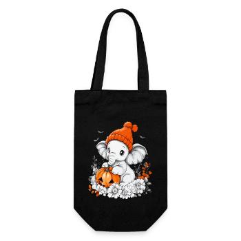 Elefant Halloween Geschenk Frauen Männer Kinder - Geschenkbeutel für Flaschen - Schwarz - Vorne