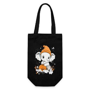 Elefant Halloween Geschenk Frauen Männer Kinder - Geschenkbeutel für Flaschen - Schwarz - Vorne
