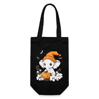 Elefant Halloween Geschenk Frauen Männer Kinder - Geschenkbeutel für Flaschen - Schwarz - Vorne