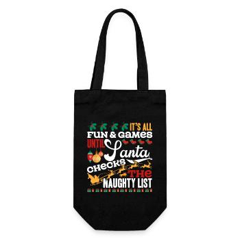 Christmas Santa Checks The Naughty List - Gift Bag for Bottles - black - Front