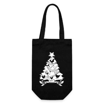 Funny Christmas Chickens Gifts - Gift Bag for Bottles - black - Front