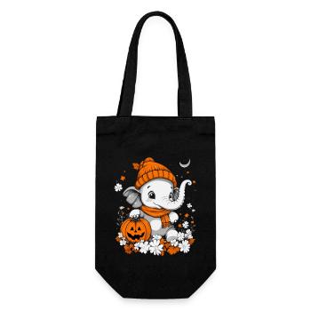 Elefant Halloween Geschenk Frauen Männer Kinder - Geschenkbeutel für Flaschen - Schwarz - Vorne