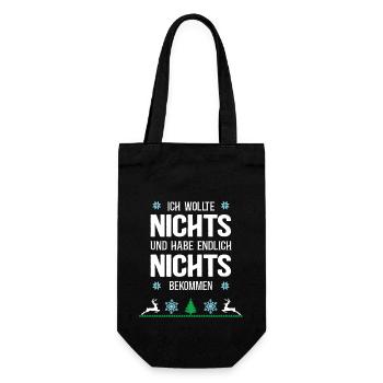 Nichts Schenken Weihnachten Hässliche XMAS Outfit - Geschenkbeutel für Flaschen - Schwarz - Vorne