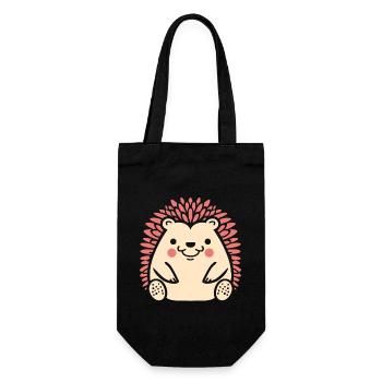 hedgehog - Gift Bag for Bottles - black - Front