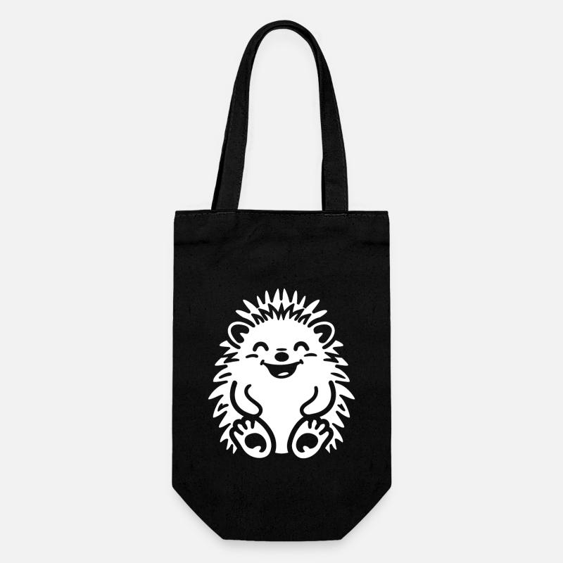 Igel - Geschenkbeutel für Flaschen - Schwarz