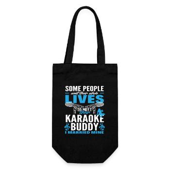 A lifetime of waiting for karaoke buddy - Gift Bag for Bottles - black - Front