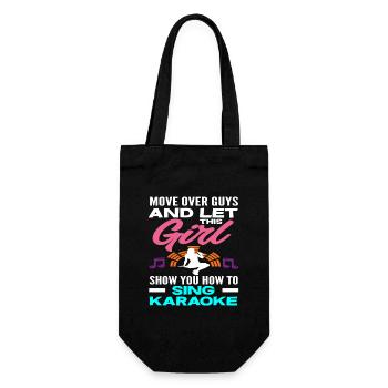Let this girl show you how to play karaoke - Gift Bag for Bottles - black - Front