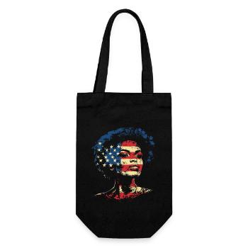 Afro Heritage USA Flagge Black History Kunst - Geschenkbeutel für Flaschen - Schwarz - Vorne