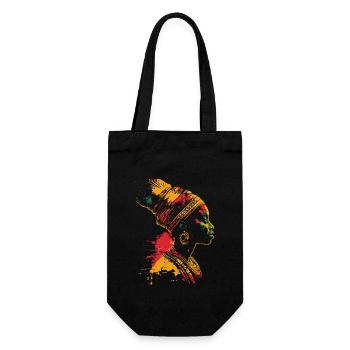 Farbenfrohes Heritage Black History Month Profil - Geschenkbeutel für Flaschen - Schwarz - Vorne