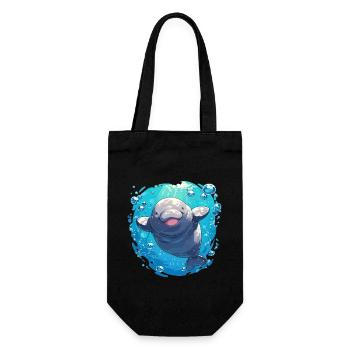 Seekuh Dugongs Dugong - Geschenkbeutel für Flaschen - Schwarz - Vorne
