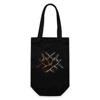 Schlagzeug Drums Drumstick Drummer Musik Band Rock - Geschenkbeutel für Flaschen - Schwarz - Vorne