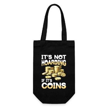 It's Not Hoarding If It's Coins Münzsammler - Geschenkbeutel für Flaschen - Schwarz - Vorne