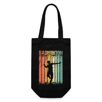 Badminton Retro Shuttlecock Player - Gift Bag for Bottles - black - Front