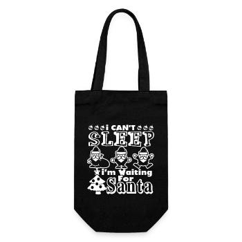 Christmas I Can't Sleep I am Waiting For Santa - Gift Bag for Bottles - black - Front