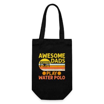 Awesome Dads Play Water Polo Aquatic Polo Player F - Geschenkbeutel für Flaschen - Schwarz - Vorne
