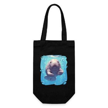 Seekuh Manatees Manatee - Geschenkbeutel für Flaschen - Schwarz - Vorne