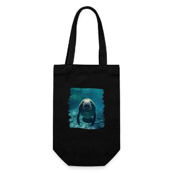 Seekuh Manatees Manatee - Geschenkbeutel für Flaschen - Schwarz - Vorne