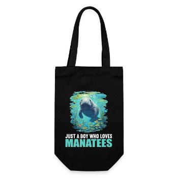 Seekuh Manatees Manatee - Geschenkbeutel für Flaschen - Schwarz - Vorne
