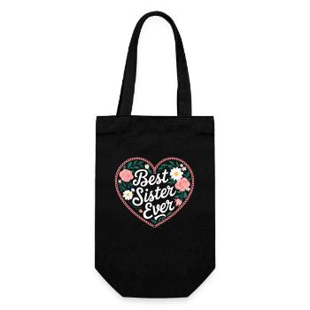 Best Sister Best Sister Ever Floral Flowers - Gift Bag for Bottles - black - Front