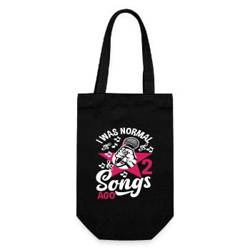 I was normal 2 songs ago - Gift Bag for Bottles - black - Front