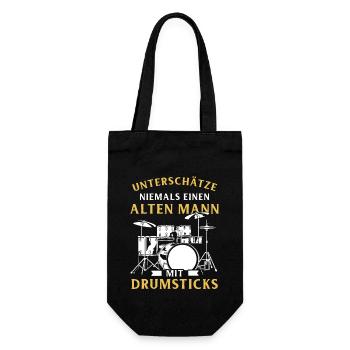 Drums Drums Drumstick Drummer Music Band Rock - Gift Bag for Bottles - black - Front