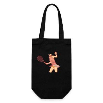 Sport Racket Tennis Girl Racquet Tennis - Gift Bag for Bottles - black - Front