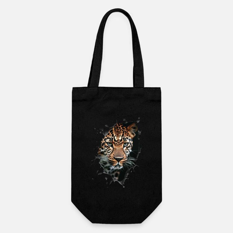 Leopard - Geschenkbeutel für Flaschen - Schwarz