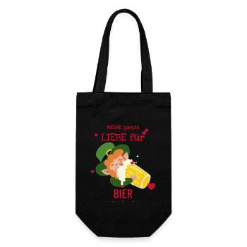 Meine Ganze Liebe Für Bier - Geschenkbeutel für Flaschen - Schwarz - Vorne