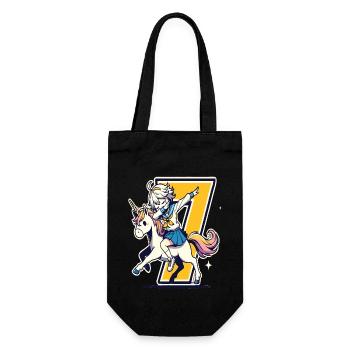 Anniversaire 7 ans Licorne Dab - Sac à bouteille - noir - Devant