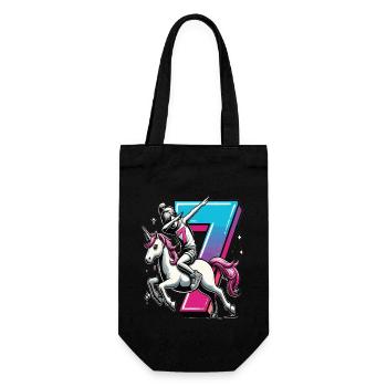 Anniversaire 7 ans Licorne Dab - Sac à bouteille - noir - Devant
