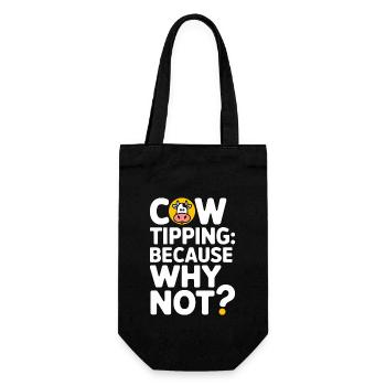 Funny Cow Tipping Joke for Farm Enthusiasts and - Geschenkbeutel für Flaschen - Schwarz - Vorne