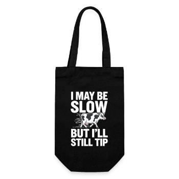 Funny Cow Tipping Joke for Farm Enthusiasts and - Geschenkbeutel für Flaschen - Schwarz - Vorne