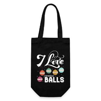 I Love Christmas Balls - Gift Bag for Bottles - black - Front