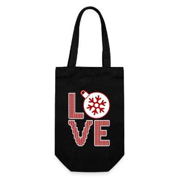 Love Christmas Balls - Gift Bag for Bottles - black - Front