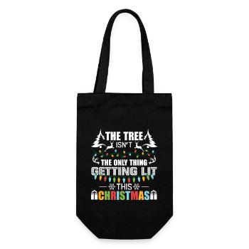 Christmas Tree Isn't The Only Thing Getting Lit - Gift Bag for Bottles - black - Front