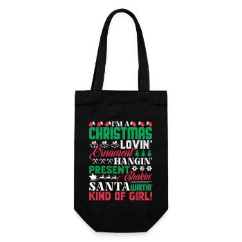Christmas I Am A Christmas Girl - Gift Bag for Bottles - black - Front