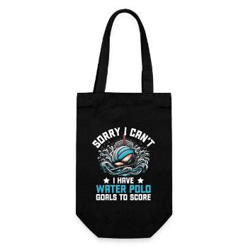 Sorry I Can't I Have Water Polo Goals To Score Aqu - Geschenkbeutel für Flaschen - Schwarz - Vorne