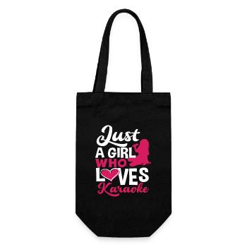 A girl who loves karaoke - Gift Bag for Bottles - black - Front