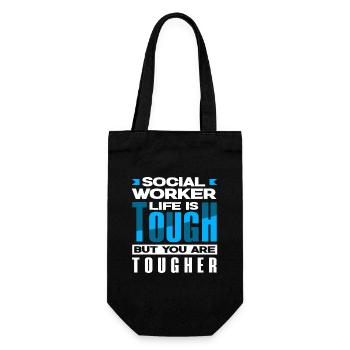 Social worker's life is hard, but you're harder - Gift Bag for Bottles - black - Front