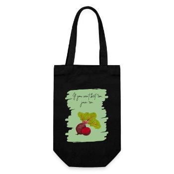 If You Can’t Beet ’Em, Join ’Em – Funny Veggie Art - Gift Bag for Bottles - black - Front