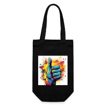 Thumbs Up Explosion – Bold Pop Art Design - Gift Bag for Bottles - black - Front