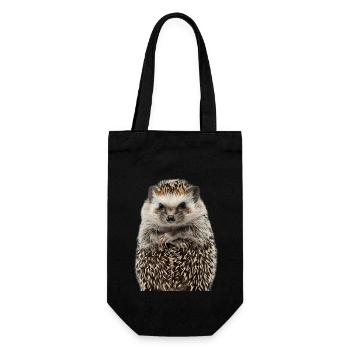Igel - Geschenkbeutel für Flaschen - Schwarz - Vorne