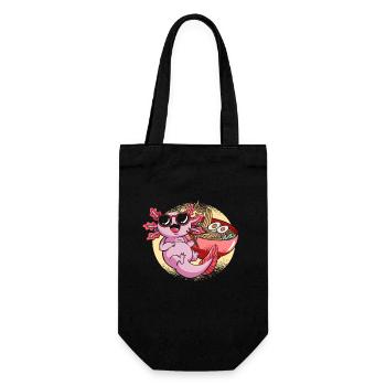 Mexican Salamander Kawaii Ramen Axolotl - Gift Bag for Bottles - black - Front