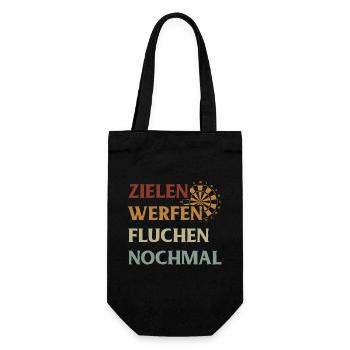 Dart Geschenk Dartboard Dartspieler Bullseye - Geschenkbeutel für Flaschen - Schwarz - Vorne